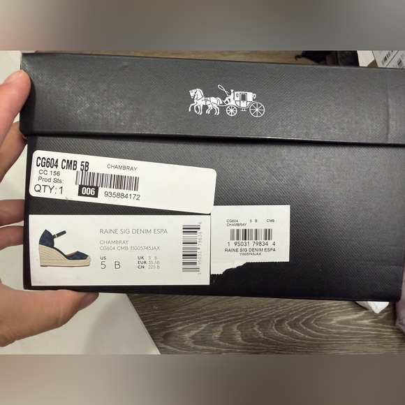 NWT - COACH Raine Espadrille In Signature Denim Sandal - size 5 US left - Picture 10 of 16